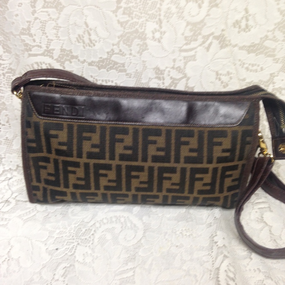 Vintage Fendi Zucca Pouch- Crossbody